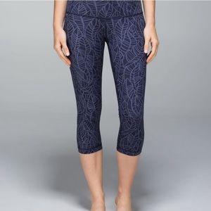 NWOT Lululemon Wunder Under Pretty Palm Cadet Crop